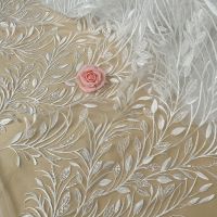 1 Yard Sequins Embroidery Lace Applique Flower Fabric Lace Trim Sew Collar Patch Wedding Gown Bridal Dress DIY For Bridal Dress Wedding Dress