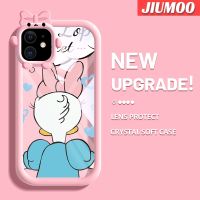 เคส JIUMOO สำหรับ iPhone 11 11 Pro 11 Pro Max เคสการ์ตูนเดซี่รูปเป็ดน้อยมอนสเตอร์เคสนิ่มกันรอยขีดข่วนเคสโทรศัพท์โปร่งใส TPU ซิลิกาเจลเลนส์กล้องถ่ายรูปฝาครอบป้องกัน