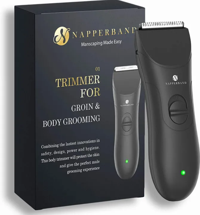 NAPPERBAND Pubic Hair Trimmer. Body Beard Stubble Head Groin Shaver and
