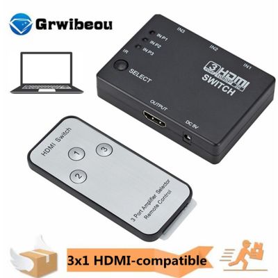 3x1 HDMI-compatible Splitter Adapter Hub Auto Switch 3 In 1 Out Switcher 1080P Remote Control for XBOX360 PS3 Projector HDTV