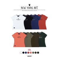 Memo By AEIOU เสื้อยืดผู้หญิง Memo Supersoft Premium สกรีน รุ่น Newyork Art SM,SL