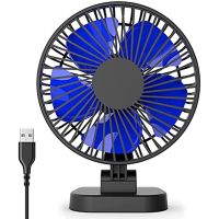 ☾卍 4 Inch Small Desk Fan Powerful Airflow 3 Speeds USB Powered Table Fan 40° Head Adjustment Ultra Quiet