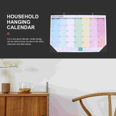 ปฏิทินติดผนัง2023แขวนรายเดือน2022กระดาษตั้งโต๊ะ7 12 Office Planner ปฏิทินตารางภาษาอังกฤษ Home Planning Laminated Mounted