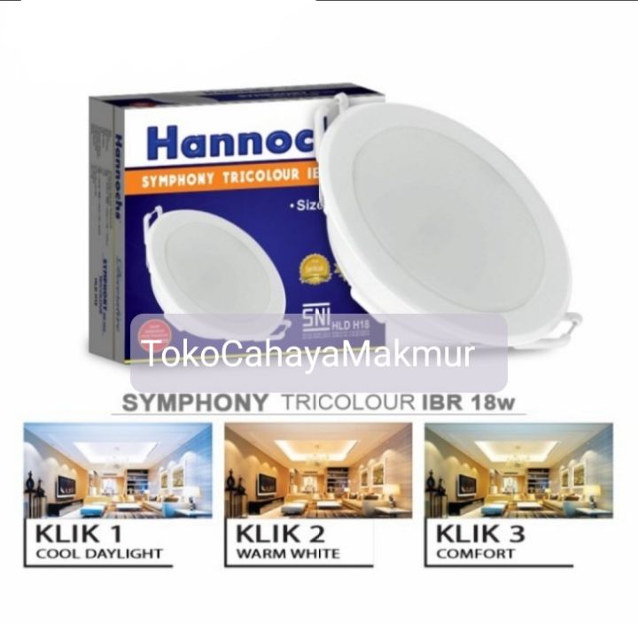 Lampu Led Downlight Hannochs Symphony Ibr Round Bulat W W W W Tricolour Lazada Indonesia