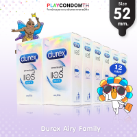 ถุงยางอนามัย 52 ดูเร็กซ์ แอรี่ ถุงยาง Durex Airy ผิวเรียบ หนา 0.04 มม. บางพิเศษ (12 กล่อง) แบบ 10 ชิ้น