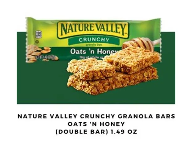 Nature Valley Crunchy Granola Bar, Oats 'N Honey - 1.5 oz pouch