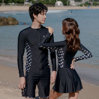 2023ใหม่ Rash Guards Slim คู่กีฬาท่องชุดดำน้ำผู้ชายเกาหลี Ins Wind ครีมกันแดดอนุรักษ์นิยมแขนยาวชุดว่ายน้ำ