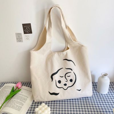 Vital Canvas Tote Bag Female Summer Art Large-Capacity One-Shoulder New Style Japanese ins Student Niche Commuter Simple Handbag