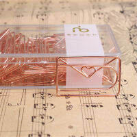 20pcs Metal Office Accessories Bookmark Clips Shaped Metal Love Heart Rose Gold Paper Clip