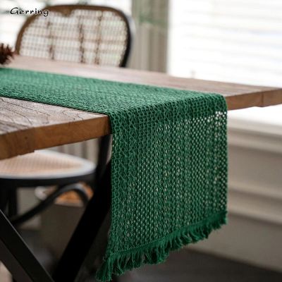 Gerring Green Table Runner Vintage Wedding Decoration Table And Room Tablecloth Elegant Table European Style Home Textile