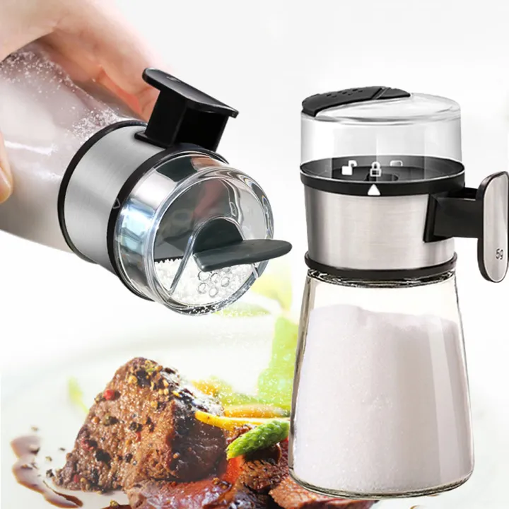 Push-type Salt Dispenser Sugar Bottle Spice Pepper Shaker Can Jar PushType  Seasoning Container Kitchen Gadgets