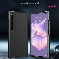 Huawei Mate Xs 2เลนส์ป้องกันลายนิ้วมือป้องกันผิวหรูหราหนังผิวธรรมดาเคสโทรศัพท์กันกระแทกเคลือบอิเล็คโทรเพลท