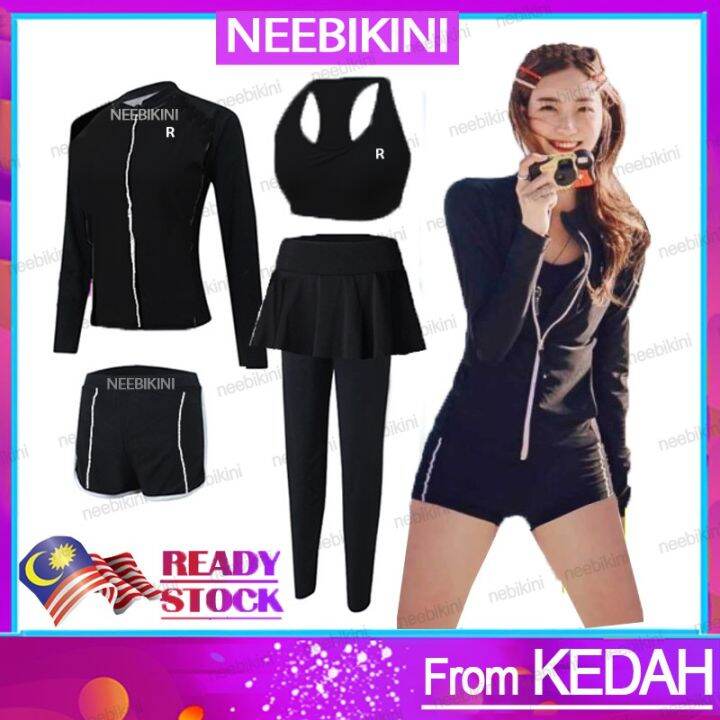 women-black-swimming-suit-woman-modern-swimwear-jacket-long-sleeve-swimsuit-baju-berenang-wanita-lady-beachwear-pant