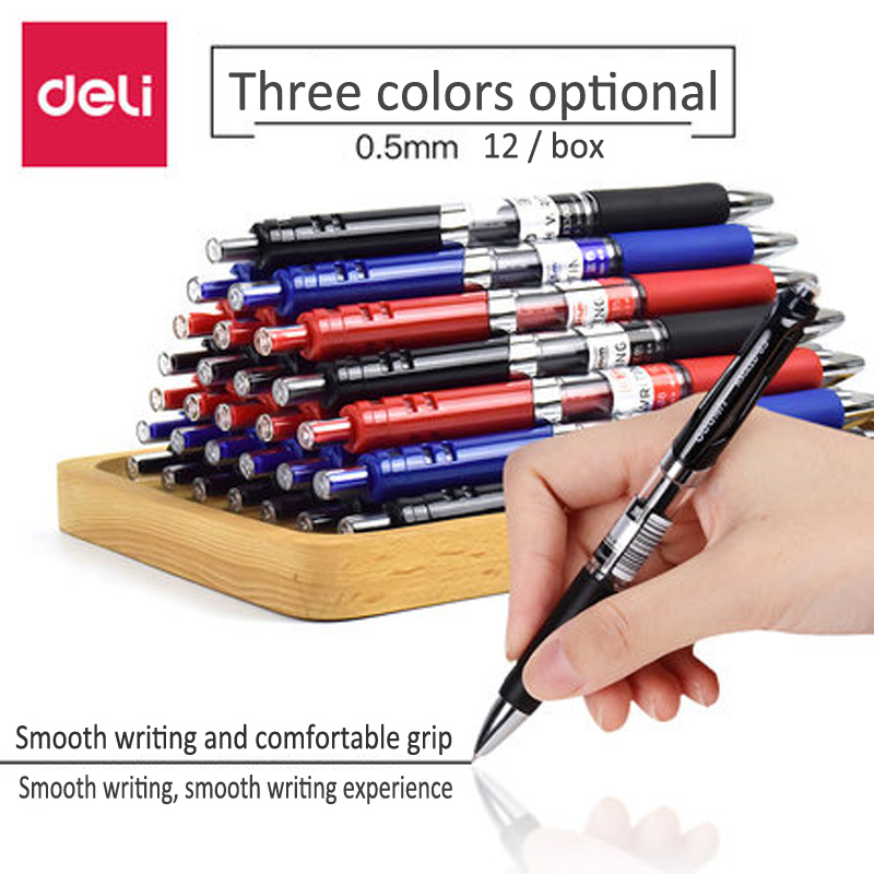 Deli® Pen 20pcs Pen Refill 0.5mm Black Ink Gel Pen Writing Student Stationery 
