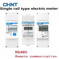 CHNT DDSU666 1.5(6)A 80A Rs485 Modbus รถไฟสื่อสารประเภทมิเตอร์วัดเฟสเดียวแหล่งจ่ายไฟ220V