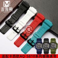 ★New★ Suitable for Casio AQ-S810w watch strap 5208 resin silicone AQS810WC replacement accessories bright matte 18