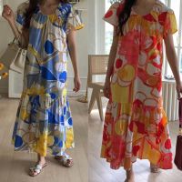 chawy พร้อมส่ง?? ? Benly color dress C3178 เดรสยาวมินิมอล เดรสยาวลาย มี 2 สี ส้ม น้ำเงิน