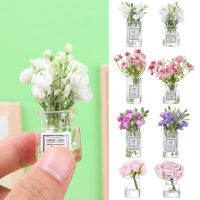 1PC มินิแจกันดอกไม้ตุ๊กตาอุปกรณ์เสริมจำลองสีชมพู Rose สีขาวจัสมิน1:12 Scale Mini Floral Arrangement Miniature Model