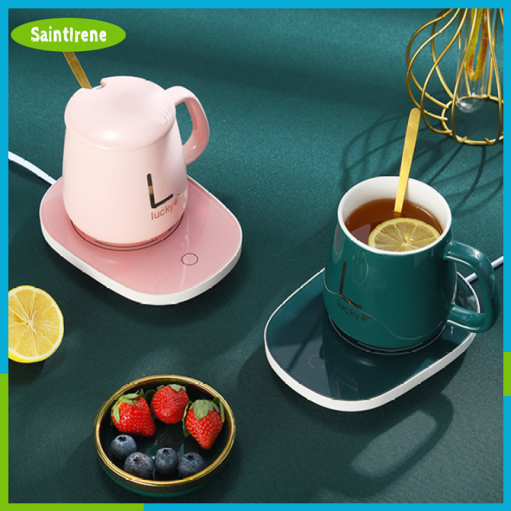 Electric Heated Coffee Mug Heating Coaster for Home Office Milk Tea Water  Heating Mat Smart Thermostatic Warmer Pad