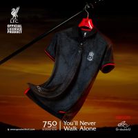 เสื้อโปโลแขนสั้น ผ้าโพลี  Liverpool รุ่น LFC-PHG008 สีเลือดหมู เทาดำ