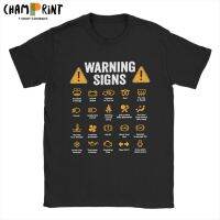 ใหม่ เสื้อยืดลําลอง แขนสั้น ผ้าฝ้ายแท้ พิมพ์ลาย 101 Driving Warning Signs สําหรับผู้ชาย  QZ4I