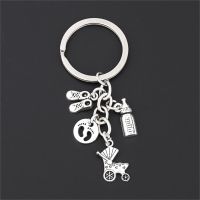 1Pc Lovely Baby Cart Milk bottle Keychain Cute Shoes Mother Cradling Theme Keychain Mothers Day Souvenir Jewelry E2690 Key Chains