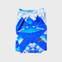 Mizuno กางเกงวอลเลย์บอล พิมพ์ลายเต็มตัว Abs Bluewhite Motif - M