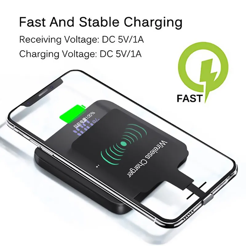 Wireless Charger Receiver For iPhone 5 5s 6 6s 7 Samsung Mobile Phone Micro  USB Type C Qi Wireless Charger Pad Induction Adapter 