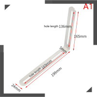 WonderfulBuyinge ชั้นวางเหล็กสแตนเลสสนับสนุนมุมสามเหลี่ยมยืนปรับมุม trestle 90องศา L-shaped Furniture Connector Hardware