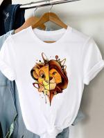 【New】Top Clothing Disney Clothes Tee Women Female Printed Fashion Lady Sweet Cute Style Cartoon Lion King Casual Graphic T-shirts