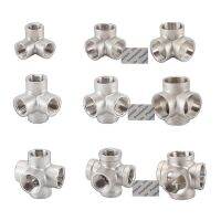 1Pcs 304 Stainless Steel 3 4 5 Ways Female Thread Corner Pipe Fittings Elbow Plumbing DIY Displaying Rack Shelving Decoration