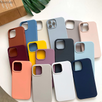 Apple ซิลิโคนเหลว13เคสโทรศัพท์13Promax เลนส์คลุมทั้งหมดป้องกันการตก12สีทึบเคสป้องกัน Meimiao