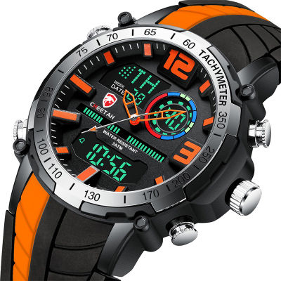 2021 New Men Watch Top Brand Luxury Fashion Dual Display Wristwatch Analog Digital Sports Waterproof Clock Relogio Masculino