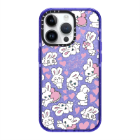 KIKI Original Glitter CASE. TIFY Cute Phone Case for iphone 14 14Pro 14ProMax 11 12 13promax Creative Cartoon Pet rabbit doodle pattern Shock-proof soft case High quality air cushion protection Official New Design Blue Purple Pink