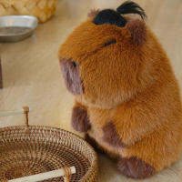 หมอนอิงเด็กเฟอร์ตุ๊กตา Capybara นุ่มสบายตุ๊กตาผ้ากำมะหยี่สำหรับเด็กผู้หญิง/เด็กผู้ชาย