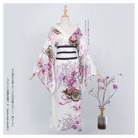 Japanese traditional cos female dress yukata performance suit kimono stage costume photo long bathrobe large size