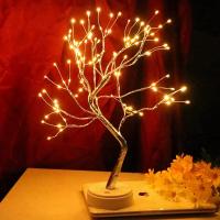 Bonsai Tree Light DIY LED Artificial Tree Lamp Tabletop Night Light For Room Decor Home Decor Bedroom Wedding Christmas Holiday