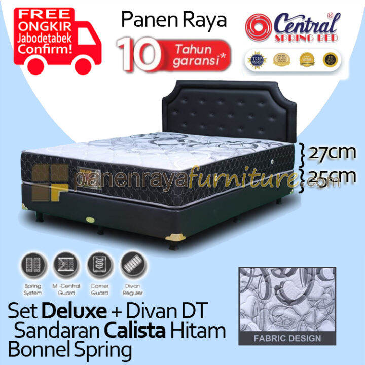 Spring Bed Central Deluxe Abu Calista Oscar Hitam 160X200 Lazada