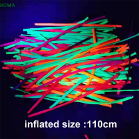 ?【Lowest price】HOMA 100pcs Neon GLOW Long balloons UV reactive Fluorescent บอลลูนมายากล