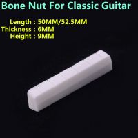 HR-1 Piece   Real Slotted  Bone Nut For Classical Guitar   50MM / 52.5MM * 6MM * 9MM