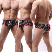 Sexy Mens Boxer Panties Underwears Briefs Large U-shaped Bag Printed Mens Boxer Underwears New Mens Panties 3PcsSet