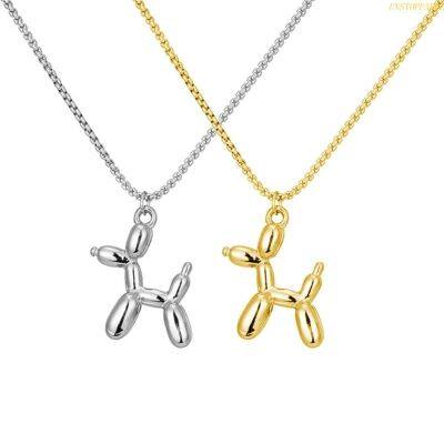 blg Trendy Silver Gold Balloon Dog Cute Necklace Gold Silver Funny for Lover Couple 【JULY】