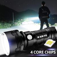 Strong Light LED Flashlight XHP70.2 XHP50.2 Outdoor LED High Power USB Rechargeable 26650 Ultra Bright Aluminum Alloy Flashlight Rechargeable  Flashli