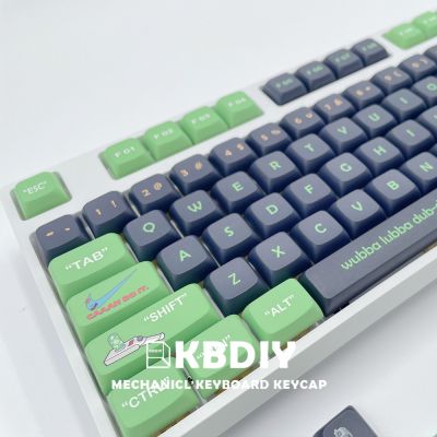Kbdiy กุญแจ118ปุ่ม Rick And Morti ปุ่มกด PBT&nbsp; XDA โปรไฟล์สวิตช์ MX อนิเมะน่ารัก Keycap สำหรับชุดสร้อยเลือกใส่ได้หลายแบบคีย์บอร์ดเล่นเกมเครื่องจักรกล DIY