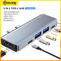 RYRA 5 In 1 High Speed Universal Double Male Type-C Hub Aluminum USB C Hub Adapter 4K HDMI-compatible PD 100W Fast Charging