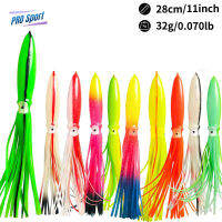 PRO 28ซม. 32G Luminous Octopus Fishing Lure เหมือนจริง Squid กระโปรงตกปลาเหยื่อตกปลาเกียร์สำหรับน้ำเค็มน้ำจืด