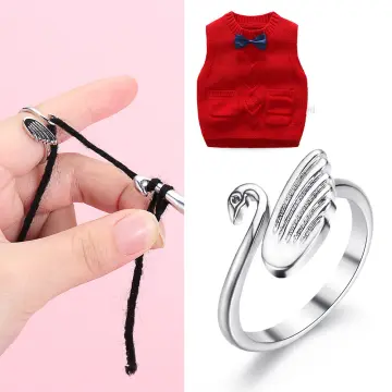 Adjustable Knitting Crochet Ring Yarn Ring Crochet Knitting Accessories Knitting  Ring Finger Wear Thimble Best Gifts