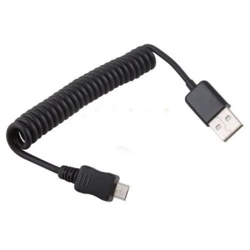 USB 2.0 to USB Spring Data Cable Spiral Coiled 5 Pin Adaptor Digital ...