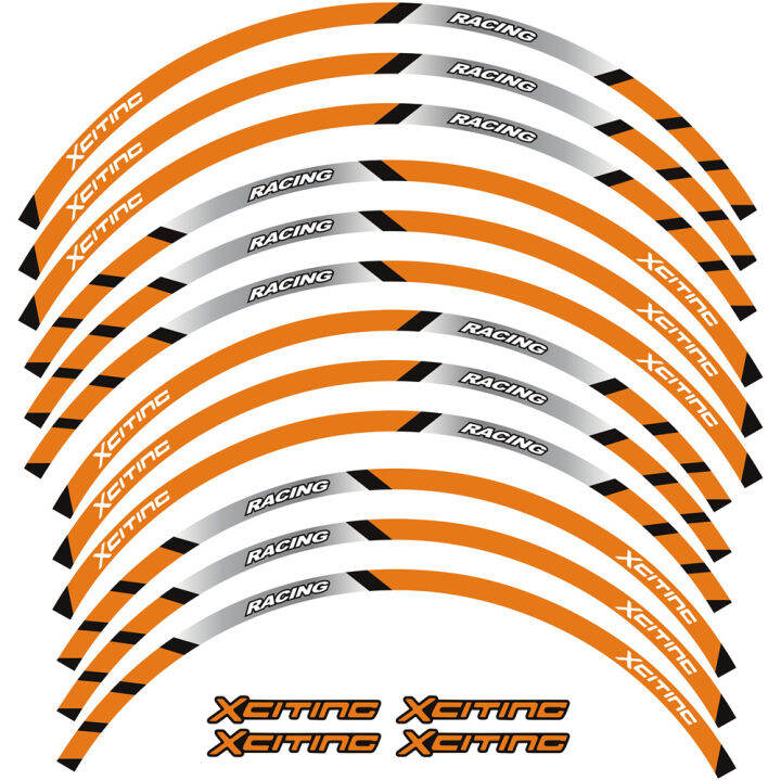 แถบสะท้อนแสงติดสติกเกอร์ประดับล้อสำหรับรถจักรยานยนต์สติกเกอร์แต่งล้อมอเตอร์ไซค์-s400-x-citing-อุปกรณ์เทป15-14-นิ้วสำหรับ-kymco-xciting-500-300-400