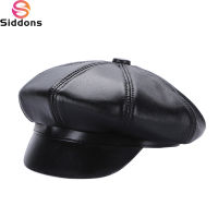 2022 Fashion Real Leather Berets Man Women Casual Duckbill Hats Vintage Italian Luxury Genuine Leather Winter Outdoor Warm Caps